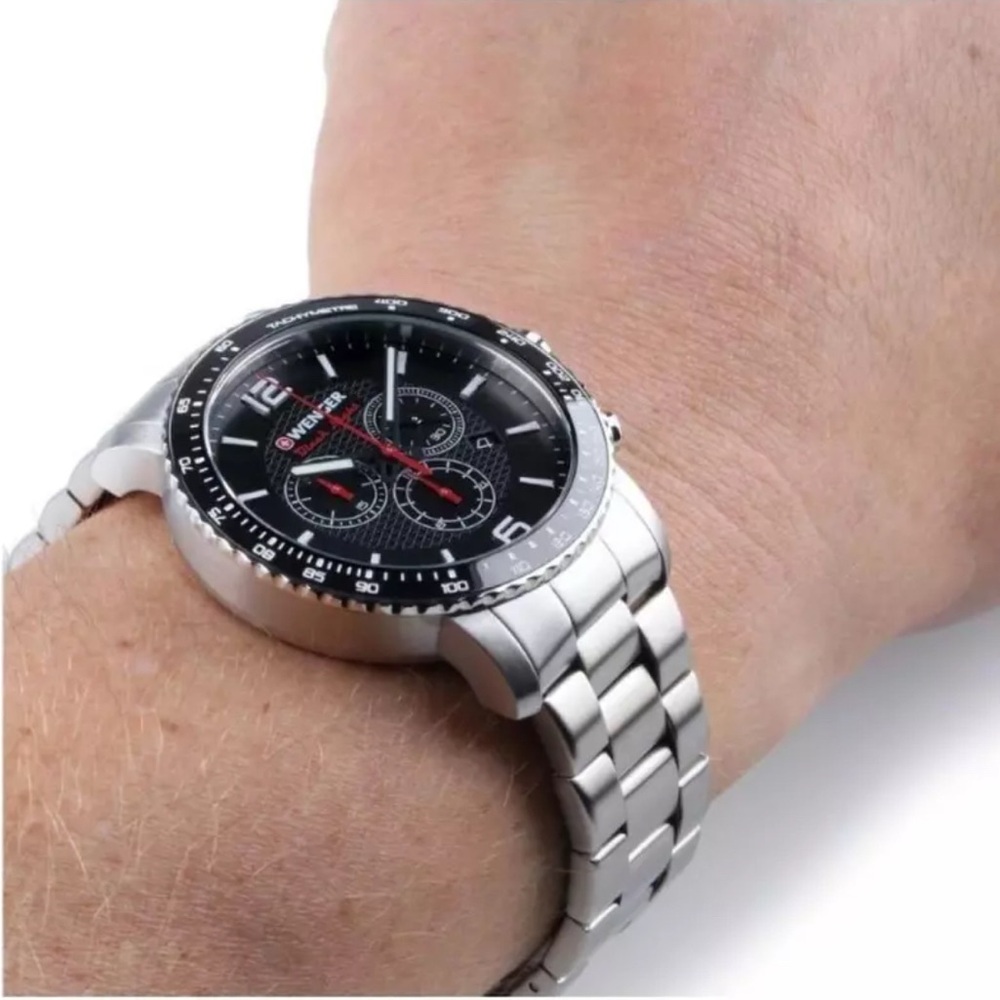 WENGER Men Analog Quartz Casual Watch Classic Dress Black Dial Waterproof Round - Picture 5 of 5
